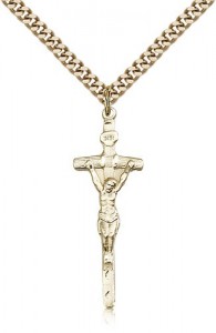 Papal Crucifix Pendant, Gold Filled [BL4490]