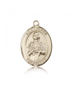 St. Kateri Medal, 14 Karat Gold, Large [BL2520]