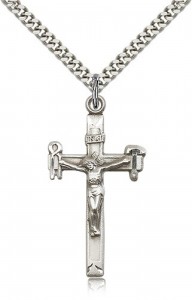 Crucifix Pendant, Sterling Silver [BL5389]