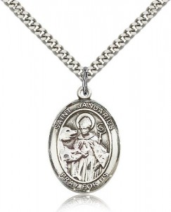 St. Januarius Medal, Sterling Silver, Large [BL2175]