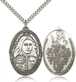 St. Therese Medal, Sterling Silver [BL5999]