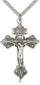 Crucifix Pendant, Sterling Silver [BL4666]