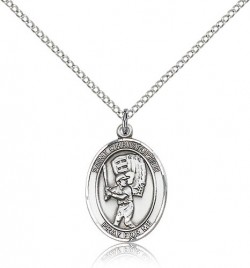 St. Christopher Baseball Medal, Sterling Silver, Medium [BL1157]