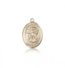 St. Michael the Archangel Medal, 14 Karat Gold, Medium [BL2929]