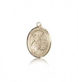 St. Fiacre Medal, 14 Karat Gold, Medium [BL1763]