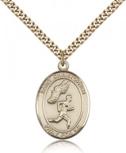 St. Christopher Track and Field Medal, Gold Filled, Large [BL1472]