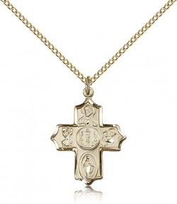 4 Way Cross Pendant, Gold Filled [BL6171]