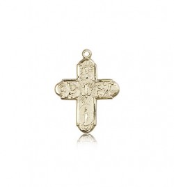 5 Way Cross Pendant, 14 Karat Gold [BL4083]