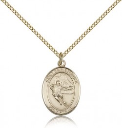 St. Christopher Hockey Medal, Gold Filled, Medium [BL1266]