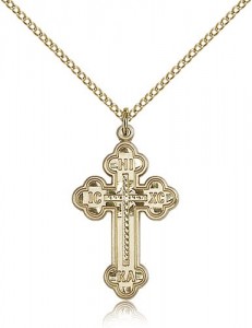 Russian Cross Pendant, Gold Filled [BL4376]