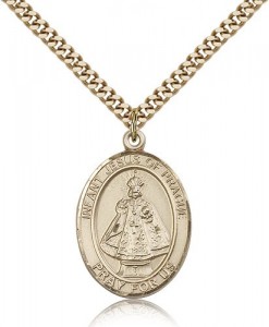 Infant of Prague Medal, Gold Filled, Large [BL0195]