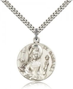St. Barbara Medal, Sterling Silver [BL4953]