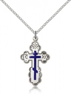 St. Olga Cross Pendant, Sterling Silver [BL4341]