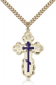 St. Olga Cross Pendant, Gold Filled [BL4345]