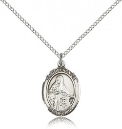 St. Veronica Medal, Sterling Silver, Medium [BL3857]