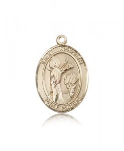 St. Kenneth Medal, 14 Karat Gold, Large [BL2538]