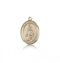 St. Peregrine Laziosi Medal, 14 Karat Gold, Medium [BL3034]
