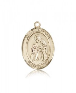 St. Angela Merici Medal, 14 Karat Gold, Large [BL0717]