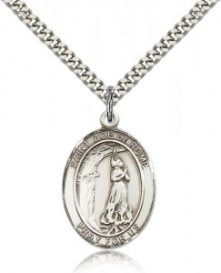 St. Zoe of Rome Medal, Sterling Silver, Large [BL3973]