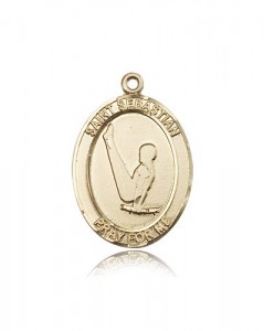 St. Sebastian Gymnastics Medal, 14 Karat Gold, Large [BL3459]