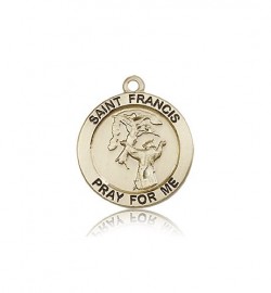St. Francis Medal, 14 Karat Gold [BL5717]