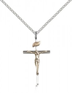 Crucifix Pendant, Two-Tone [BL5393]