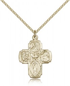 4 Way Cross Pendant, Gold Filled [BL4070]