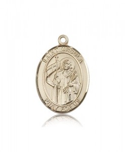 St. Ursula Medal, 14 Karat Gold, Large [BL3832]