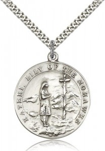 St. Kateri Medal, Sterling Silver [BL6547]