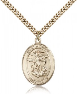 St. Michael the Archangel Medal, Gold Filled, Large [BL2931]
