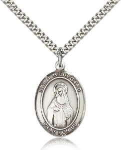 St. Hildegard Von Bingen Medal, Sterling Silver, Large [BL2058]