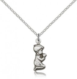 Praying Boy Medal, Sterling Silver [BL6194]