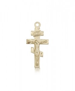 Crucifix Pendant, 14 Karat Gold [BL6300]