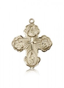 5 Way Cross Pendant, 14 Karat Gold [BL6369]