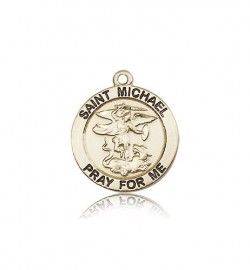 St. Michael the Archangel Medal, 14 Karat Gold [BL5705]