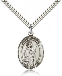 St. Grace Medal, Sterling Silver, Large [BL2013]