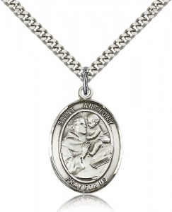 St. Anthony of Padua Medal, Sterling Silver, Large [BL0768]