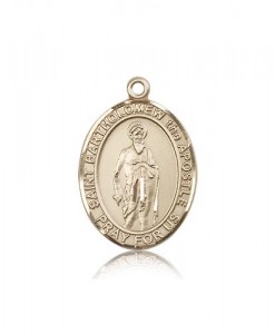 St. Bartholomew the Apostle Medal, 14 Karat Gold, Large [BL0843]
