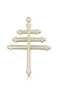 Marionite Cross Pendant, 14 Karat Gold [BL4114]