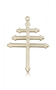 Marionite Cross Pendant, 14 Karat Gold [BL4114]