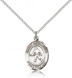 St. Sebastian Field Hockey Medal, Sterling Silver, Medium [BL3409]