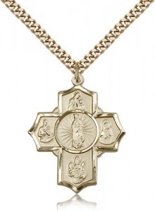 5 Way Cross Motherhood Medal, Gold Filled [BL6517]