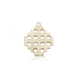 Jerusalem Cross Pendant, 14 Karat Gold [BL5884]