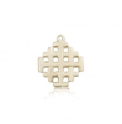Jerusalem Cross Pendant, 14 Karat Gold [BL5884]