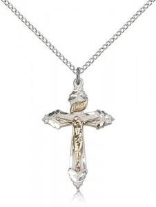 Crucifix Pendant, Two-Tone [BL5479]