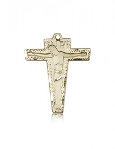 Primative Crucifix Pendant, 14 Karat Gold [BL4758]