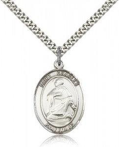 St. Charles Borromeo Medal, Sterling Silver, Large [BL1096]