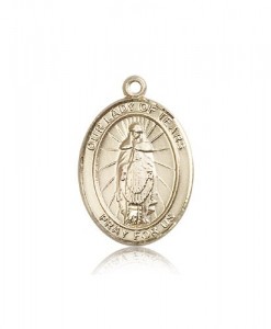 Our Lady of Tears Medal, 14 Karat Gold, Large [BL0453]