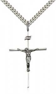 Crucifix Pendant, Sterling Silver [BL3997]