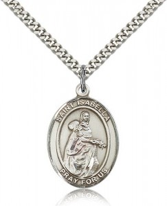 St. Isabella of Portugal Medal, Sterling Silver, Large [BL2103]